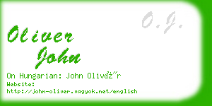 oliver john business card